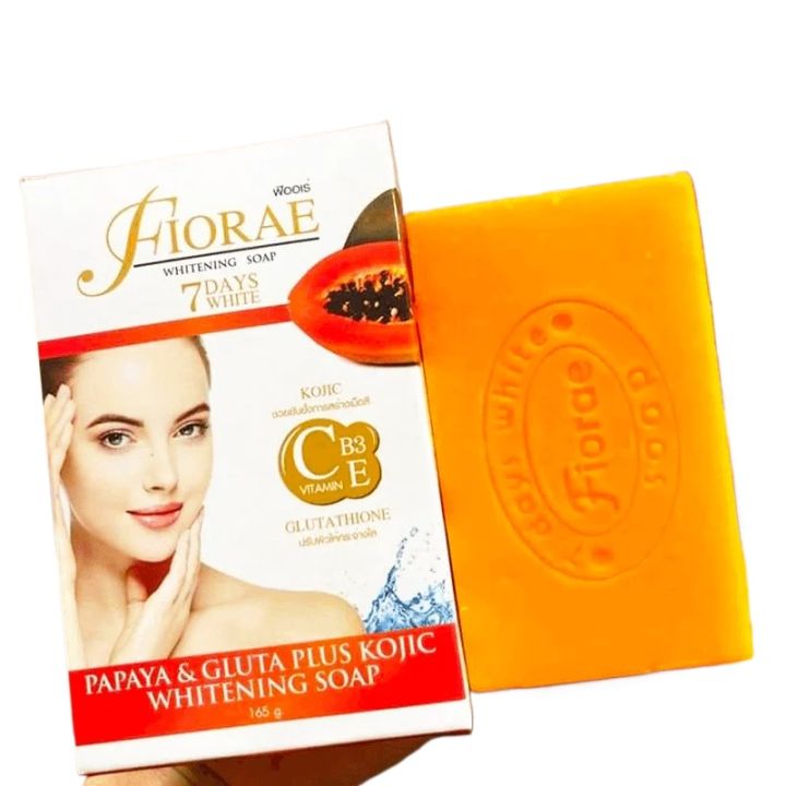 Fiorae Papaya & Gluta Plus Kojic Acid Whitening Soap - 165g
